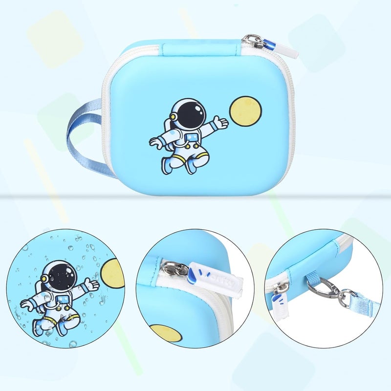 worfty Kids Camera Case Compatible with Seckton/Desuccus/Goopow/Dylanto/Desuccus/DITUPAN/GKTZ/masterbee/Hangrui Digital Video Camera Toys Camcorder Storage Holder Carrying - Light Blue Astronaut(Case Only) - Image 4